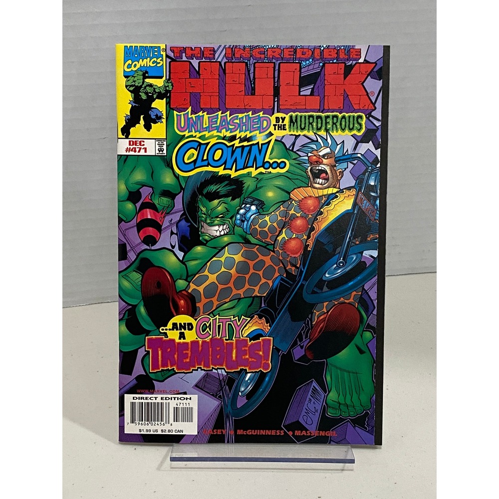 Marvel Comic Book The Incredible Hulk #471 Murderous Clown Multi Color Excellent